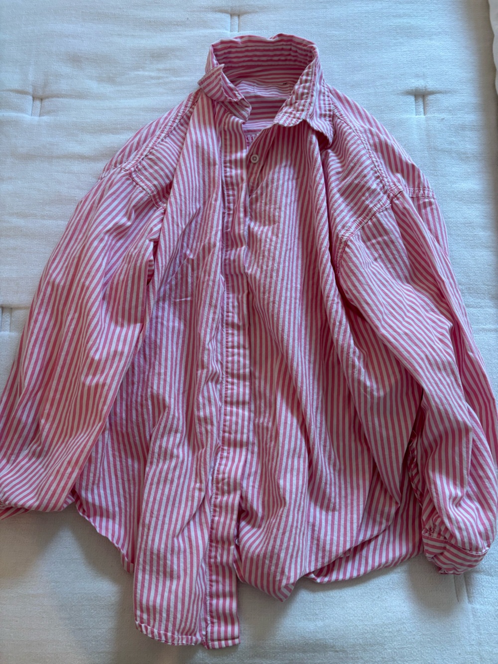 Daily Drills Pink & White Striped Button-Up Shirt